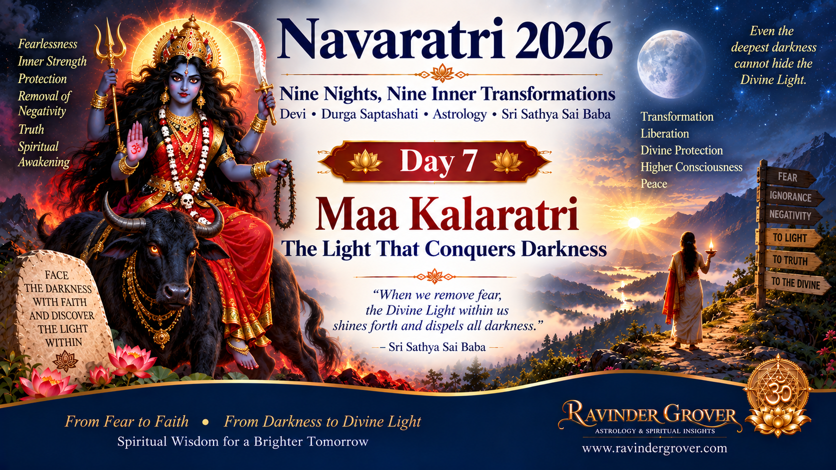 Navaratri 2026 · Day 7 – Maa Kalaratri: The Light That Conquers Darkness
