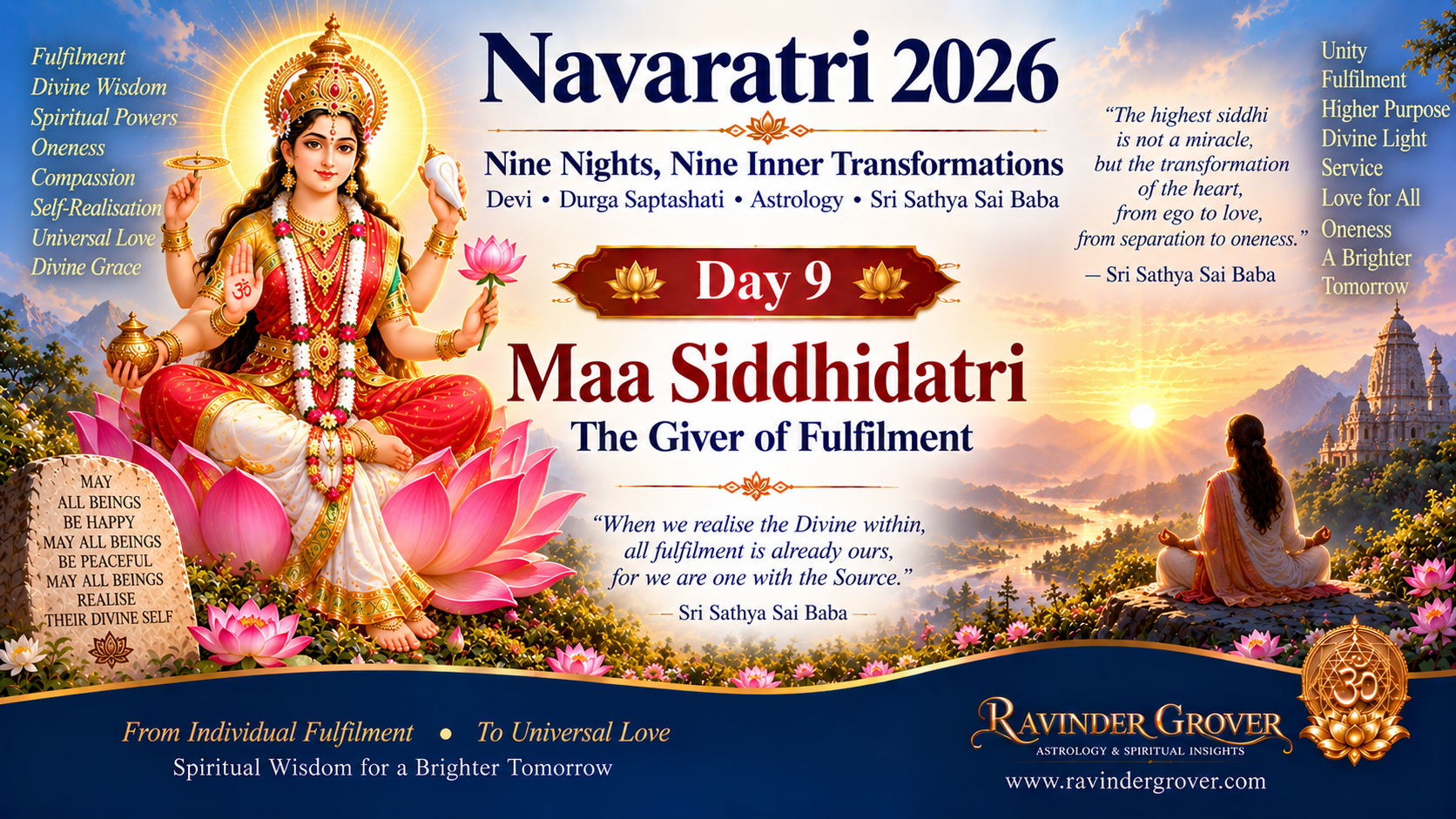 Navaratri 2026 · Day 9 – Maa Siddhidatri: The Giver of Fulfilment