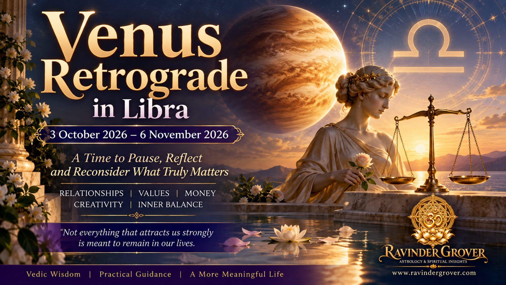 Venus Retrograde in Libra (3 Oct 2026 – 6 Nov 2026)